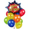 Happy Birthday Star Burst Balloon Bouquet for Rent in Boise Idaho